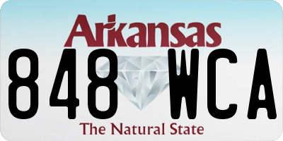 AR license plate 848WCA