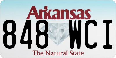 AR license plate 848WCI