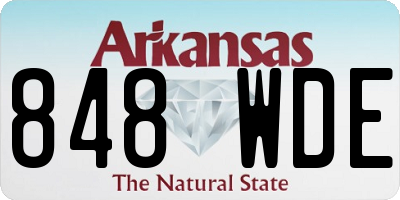AR license plate 848WDE