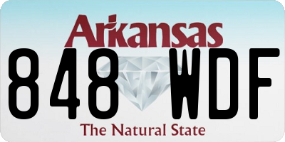 AR license plate 848WDF