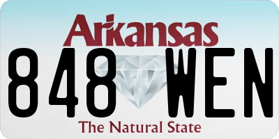 AR license plate 848WEN