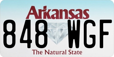 AR license plate 848WGF