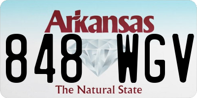 AR license plate 848WGV