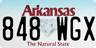 AR license plate 848WGX