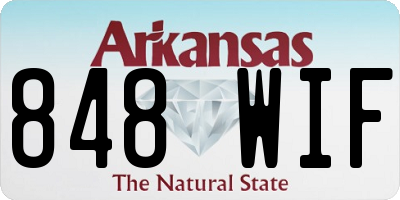 AR license plate 848WIF