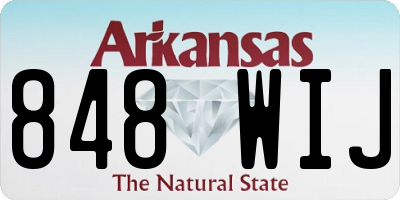 AR license plate 848WIJ