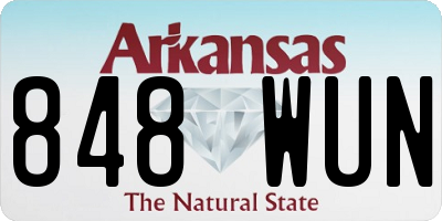 AR license plate 848WUN