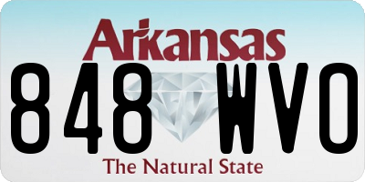AR license plate 848WVO