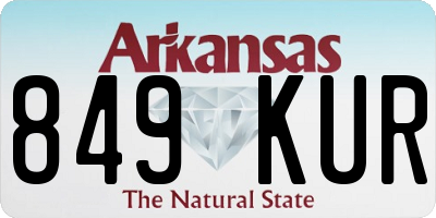AR license plate 849KUR
