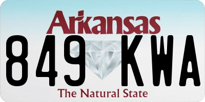AR license plate 849KWA