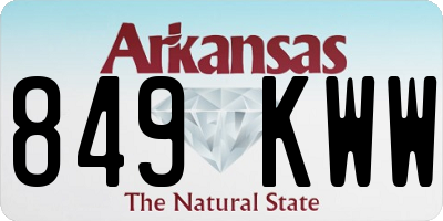AR license plate 849KWW