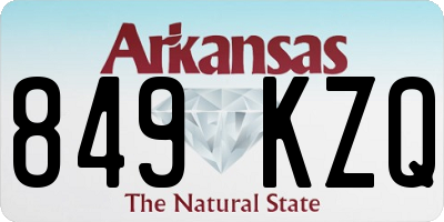 AR license plate 849KZQ