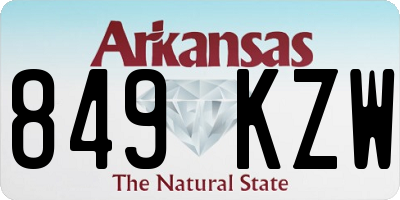 AR license plate 849KZW