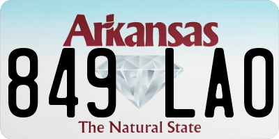 AR license plate 849LAO