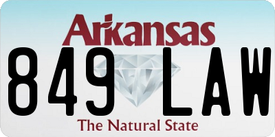 AR license plate 849LAW