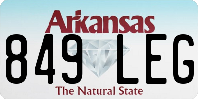 AR license plate 849LEG