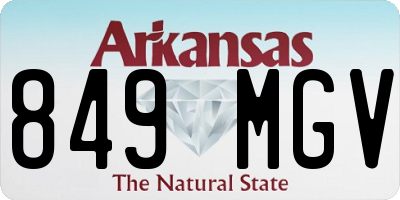 AR license plate 849MGV