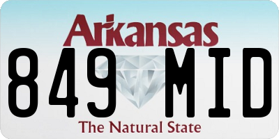AR license plate 849MID