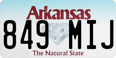 AR license plate 849MIJ