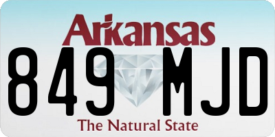 AR license plate 849MJD