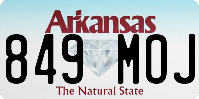 AR license plate 849MOJ