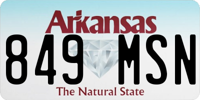 AR license plate 849MSN