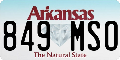 AR license plate 849MSO