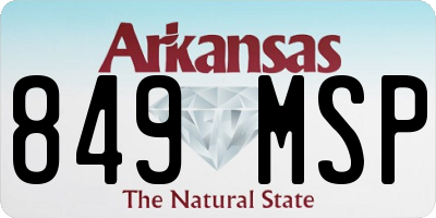 AR license plate 849MSP