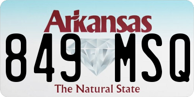AR license plate 849MSQ