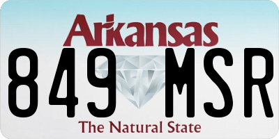 AR license plate 849MSR