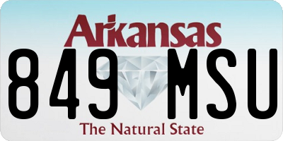 AR license plate 849MSU