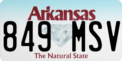 AR license plate 849MSV