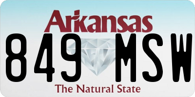 AR license plate 849MSW