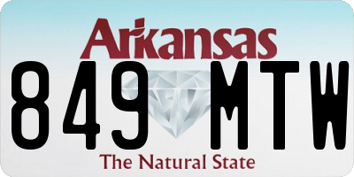 AR license plate 849MTW