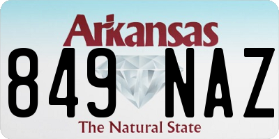 AR license plate 849NAZ