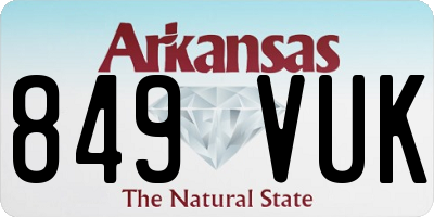AR license plate 849VUK