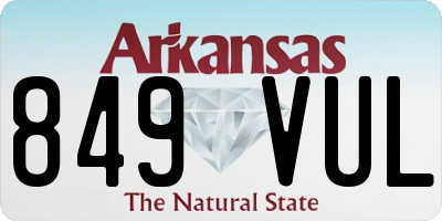 AR license plate 849VUL
