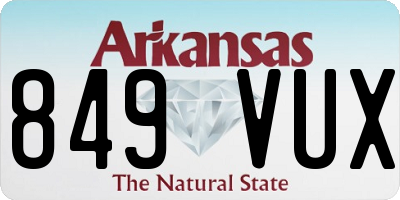 AR license plate 849VUX