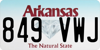 AR license plate 849VWJ