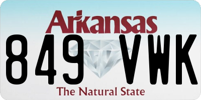 AR license plate 849VWK