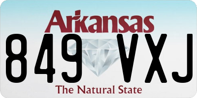 AR license plate 849VXJ