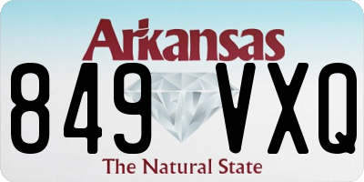 AR license plate 849VXQ