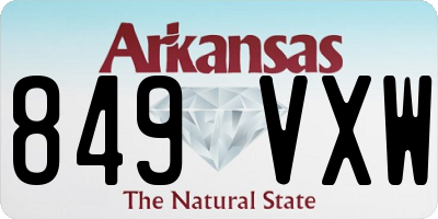 AR license plate 849VXW