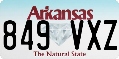 AR license plate 849VXZ