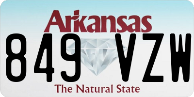 AR license plate 849VZW