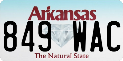 AR license plate 849WAC
