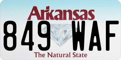 AR license plate 849WAF