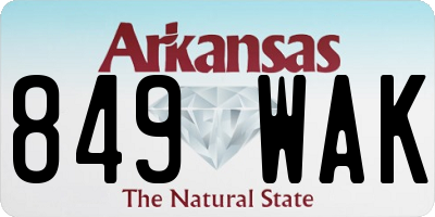 AR license plate 849WAK