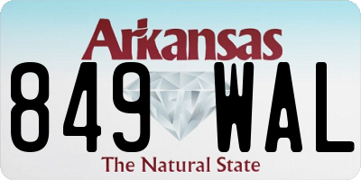 AR license plate 849WAL