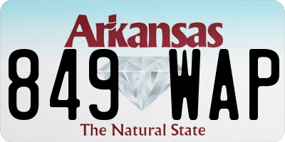 AR license plate 849WAP